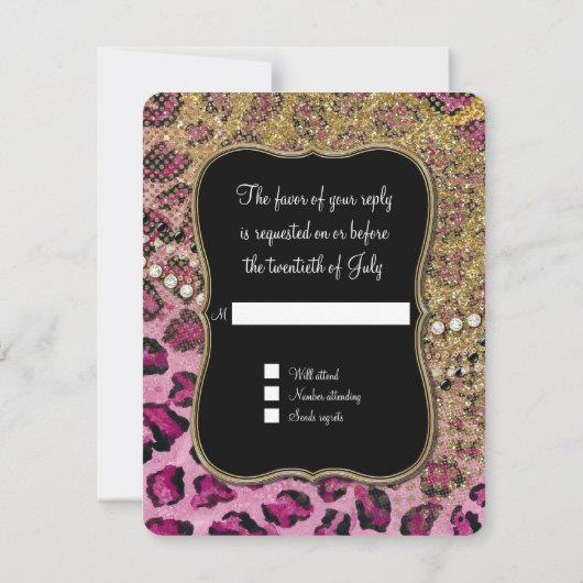 RSVP Reactie Hot Pink Gold Leopard Animal Print (Achterkant)