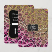 RSVP Reactie Hot Pink Gold Leopard Animal Print (Voorkant / Achterkant)