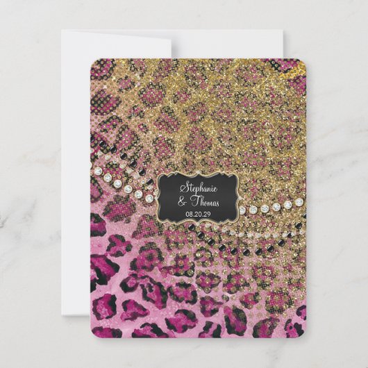 RSVP Reactie Hot Pink Gold Leopard Animal Print (Voorkant)