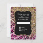 RSVP Reactie Hot Pink Gold Leopard Animal Print Kaartje (Achterkant)