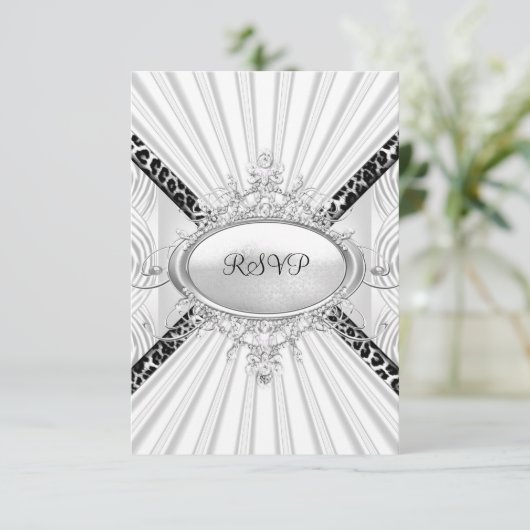 RSVP Reactie Leopard White Diamond Black (Staand voorkant)