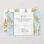 RSVP-reactie Modern handgetekende bladbladeren gou RSVP Kaartje (Voorkant / Achterkant)