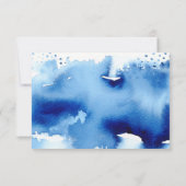 RSVP REACTIE moderne waterverf splash blauw Kaartje (Achterkant)