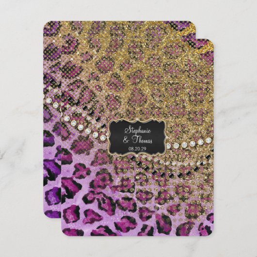 RSVP Reactie Paarse Gouden Luipaard Dierenprint (Voorkant / Achterkant)