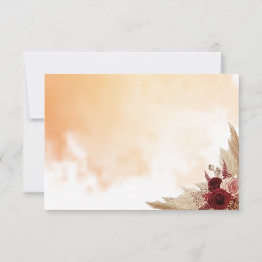 RSVP-reactie Pampas Grass Wedding Card RSVP Kaartje (Achterkant)