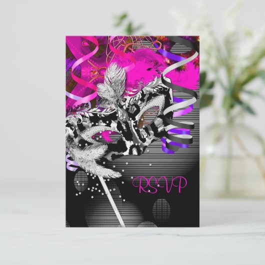 RSVP Reactie Partij Mask Zilver Roze 2 (Staand voorkant)