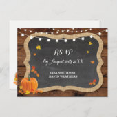 RSVP Reactie Pompoen Herfst Bruiloft Briefkaart (Voorkant / Achterkant)
