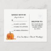 RSVP Reactie Pompoen Herfst Bruiloft Briefkaart (Achterkant)