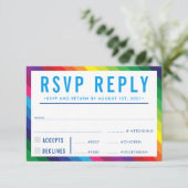 RSVP REACTIE REACTIE moderne kleurrijke regenboogs (Staand voorkant)