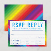 RSVP REACTIE REACTIE moderne kleurrijke regenboogs Kaartje (Voorkant / Achterkant)