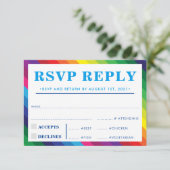 RSVP REACTIE REACTIE moderne kleurrijke regenboogs Kaartje (Staand voorkant)