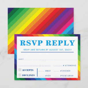 RSVP REACTIE REACTIE moderne kleurrijke regenboogs Kaartje
