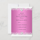 RSVP Reactie Reactie Roze Witte Kant Quinceanera Kaartje (Achterkant)