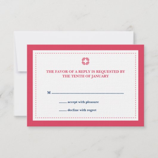 Rsvp-reactie van de Rode marine RSVP Kaartje (Voorkant)
