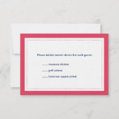 Rsvp-reactie van de Rode marine RSVP Kaartje (Achterkant)