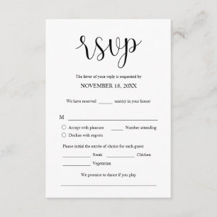 RSVP-reactie voor huwelijksuitnodiging, e-mailkaar Informatiekaartje