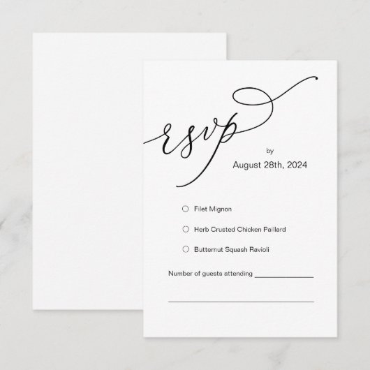 RSVP-reactie voor huwelijksuitnodiging, e-mailkaar Informatiekaartje (Voorkant / Achterkant)