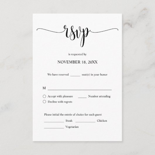 RSVP-reactie voor huwelijksuitnodiging, e-mailkaar Informatiekaartje (Voorkant)