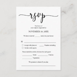 RSVP-reactie voor huwelijksuitnodiging, e-mailkaar Informatiekaartje