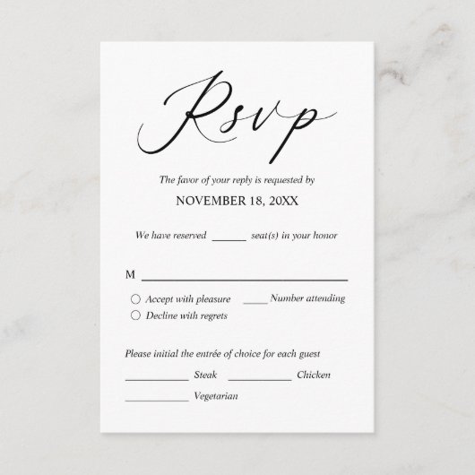 RSVP-reactie voor huwelijksuitnodiging, e-mailkaar Informatiekaartje (Voorkant)