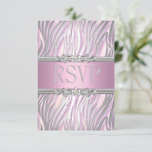 RSVP Reactie Zebra Pink White Silver (Staand voorkant)