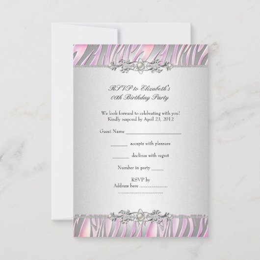 RSVP Reactie Zebra Pink White Silver (Achterkant)