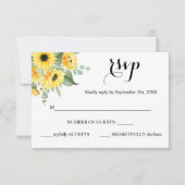 RSVP-reactie Zonnebloemen Greenery Wedding Card RSVP Kaartje (Voorkant)