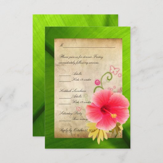 RSVP-reactiekaart 1 RSVP Kaartje (Voorkant / Achterkant)