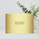 RSVP-reactiekaart Alle gebeurtenissen Elegant Gold RSVP Kaartje (Staand voorkant)