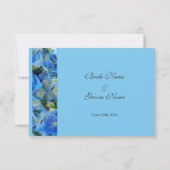 RSVP, reactiekaart, blauwe hydrangea RSVP Kaartje (Achterkant)