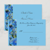 RSVP, reactiekaart, blauwe hydrangea RSVP Kaartje (Voorkant / Achterkant)