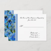 RSVP, reactiekaart, blauwe hydrangea RSVP Kaartje (Voorkant / Achterkant)
