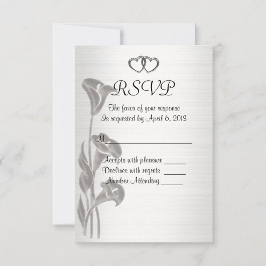 RSVP-reactiekaart calla lilies RSVP Kaartje (Voorkant)