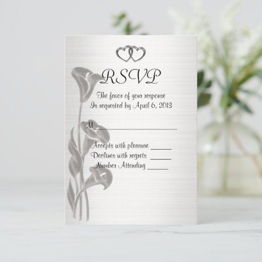 RSVP-reactiekaart calla lilies RSVP Kaartje (Staand voorkant)