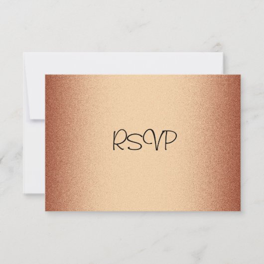 RSVP-reactiekaart Elegant Copper Bronze RSVP Kaartje (Voorkant)