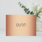 RSVP-reactiekaart Elegant Copper Bronze RSVP Kaartje (Staand voorkant)