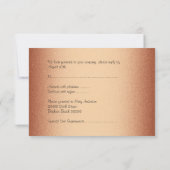 RSVP-reactiekaart Elegant Copper Bronze RSVP Kaartje (Achterkant)
