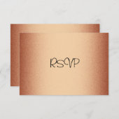 RSVP-reactiekaart Elegant Copper Bronze RSVP Kaartje (Voorkant / Achterkant)