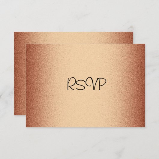 RSVP-reactiekaart Elegant Copper Bronze RSVP Kaartje (Voorkant / Achterkant)
