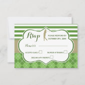 RSVP-reactiekaart golfgroen goud Kaart (Voorkant)
