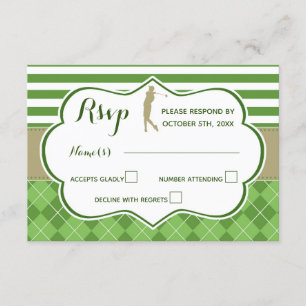 RSVP-reactiekaart golfgroen goud Kaart