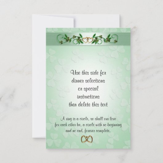 RSVP-reactiekaart Iers thema RSVP Kaartje (Achterkant)