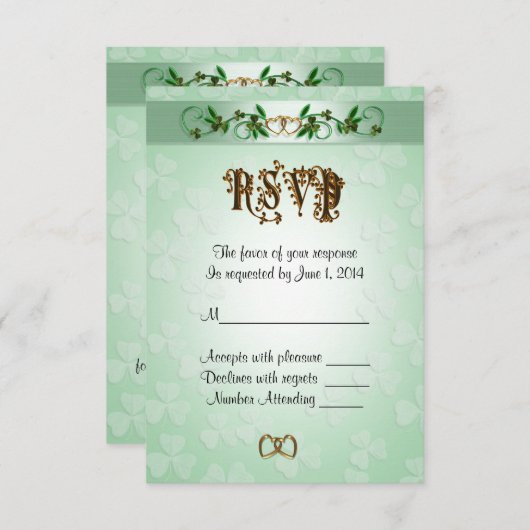 RSVP-reactiekaart Iers thema RSVP Kaartje (Voorkant / Achterkant)