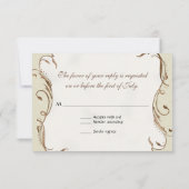 RSVP-reactiekaart Magnolia Swirls Damask RSVP Kaartje (Achterkant)