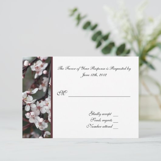 RSVP, reactiekaart, platenbloemen RSVP Kaartje (Staand voorkant)