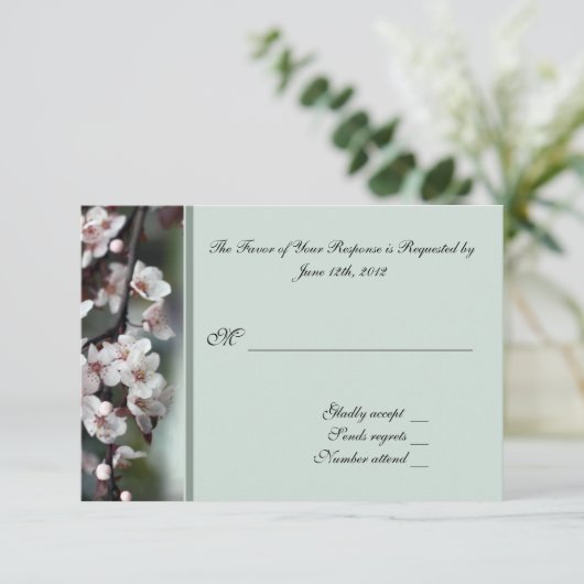 RSVP, reactiekaart, platenbloemen RSVP Kaartje (Staand voorkant)