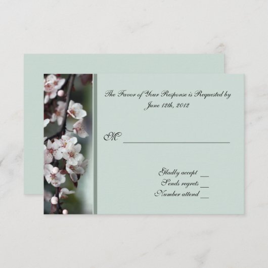 RSVP, reactiekaart, platenbloemen RSVP Kaartje (Voorkant / Achterkant)