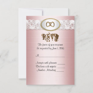 RSVP-reactiekaart Roze satijn-look RSVP Kaartje