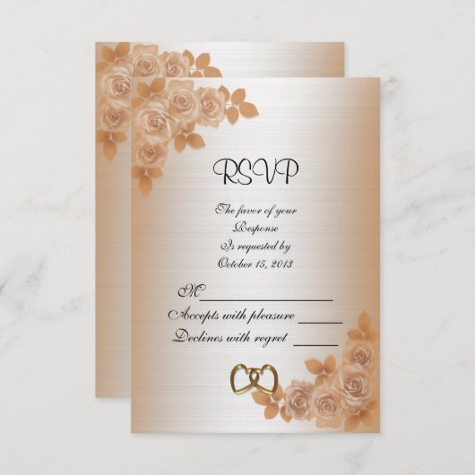 RSVP-reactiekaart rozen RSVP Kaartje (Voorkant / Achterkant)