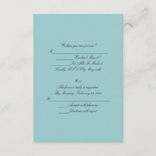 RSVP-reactiekaart RSVP Kaartje (Voorkant)